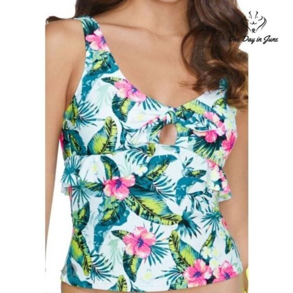 Arizona Jean Co. Junior's Floral Tankini Size XXL - Picture 1 of 3